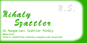 mihaly szattler business card