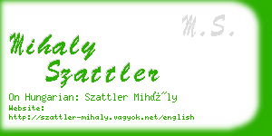 mihaly szattler business card